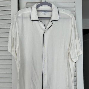 Reiss Men's White Cuban Shirt Size XL